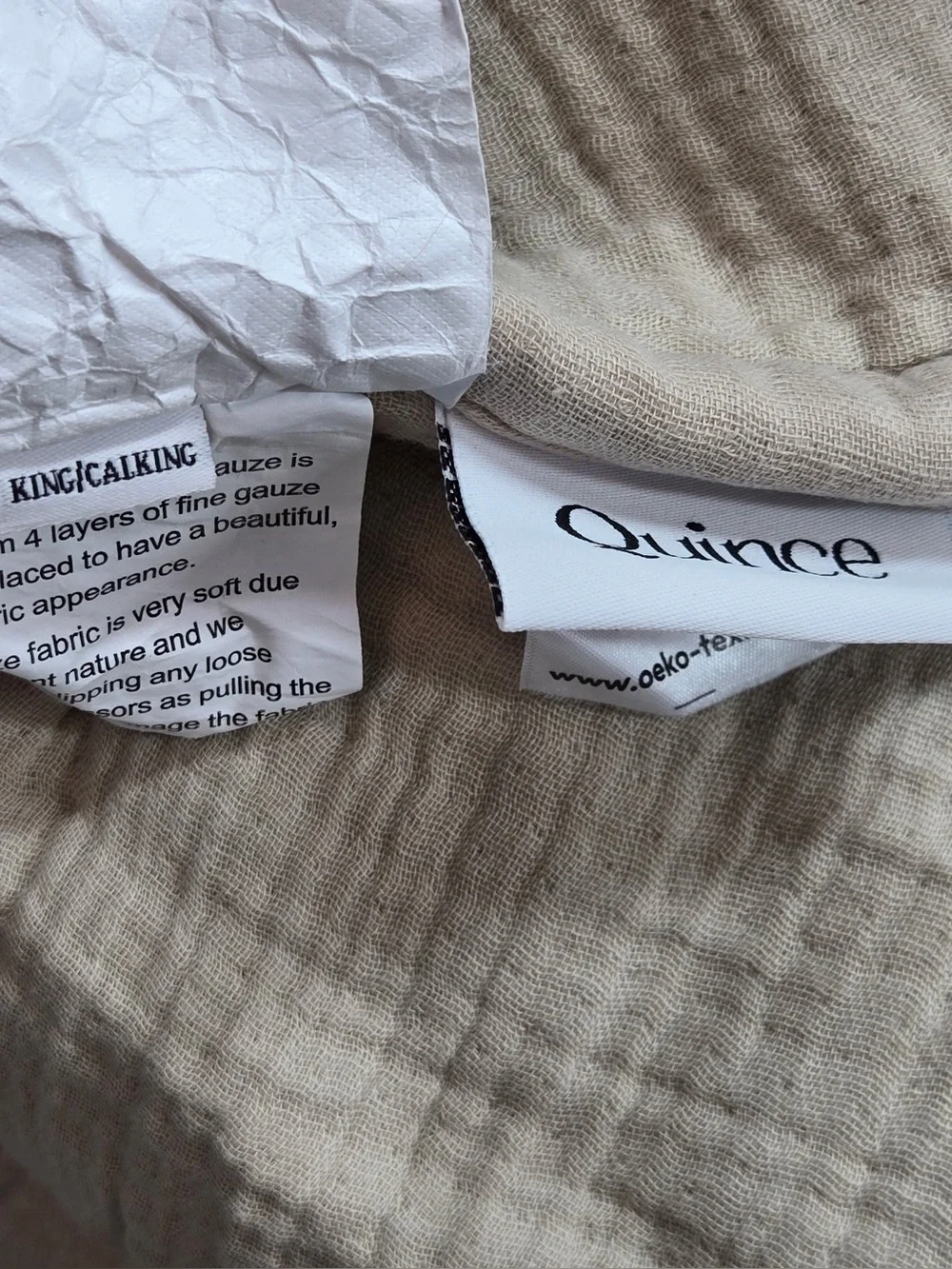 QUINCE Organic Cotton Gauze Dream Quilt King/Cal King Dune 0483